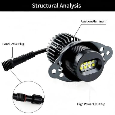 Luci di posizione a LED Angel Eyes da 80 W, compatibili con BMW E90 E91 LCI (2009-2011), installazione senza errori, luce di marcia diurna bianca, ricambio per anelli di posizione