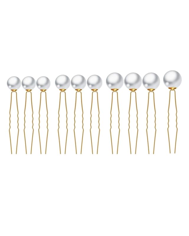 AsflyWhite Pearl Juda Hair Pins & Clips Elegant Hair Accessories for Bun Braid and Bridal Styles Juda Pin/Bun Stick, Hair Accessories for Girl & Women HH-992
