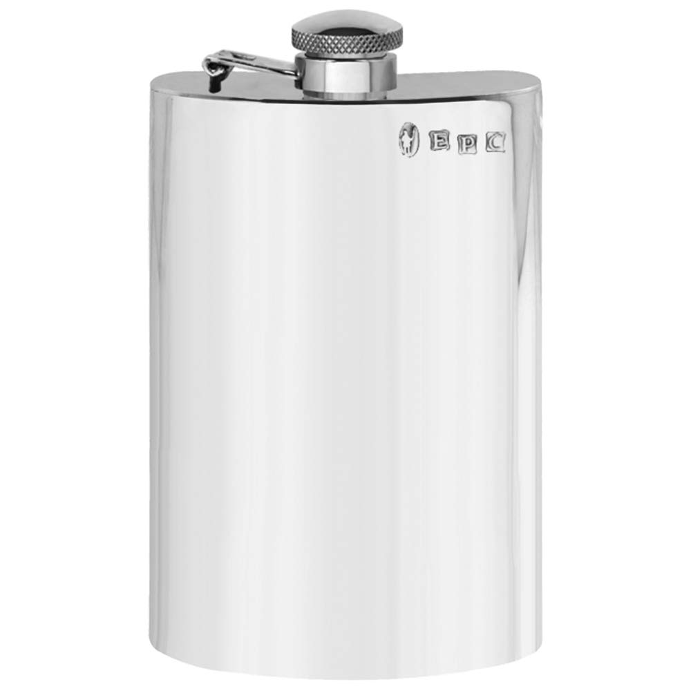 English Pewter Company Sheffield, England Women's Cream,Black English Pewter Company 8Oz Plain Captive Top Pewter Hip Flask [Sf503]
