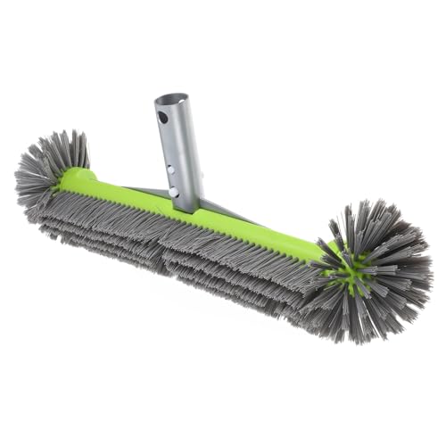 GAROZATION Pool Cleaning Tools 16 Inch Swimming Pool Brush with Rubber Brush Head for Walls Floors Steps Corners Comfortable Aluminum Handle