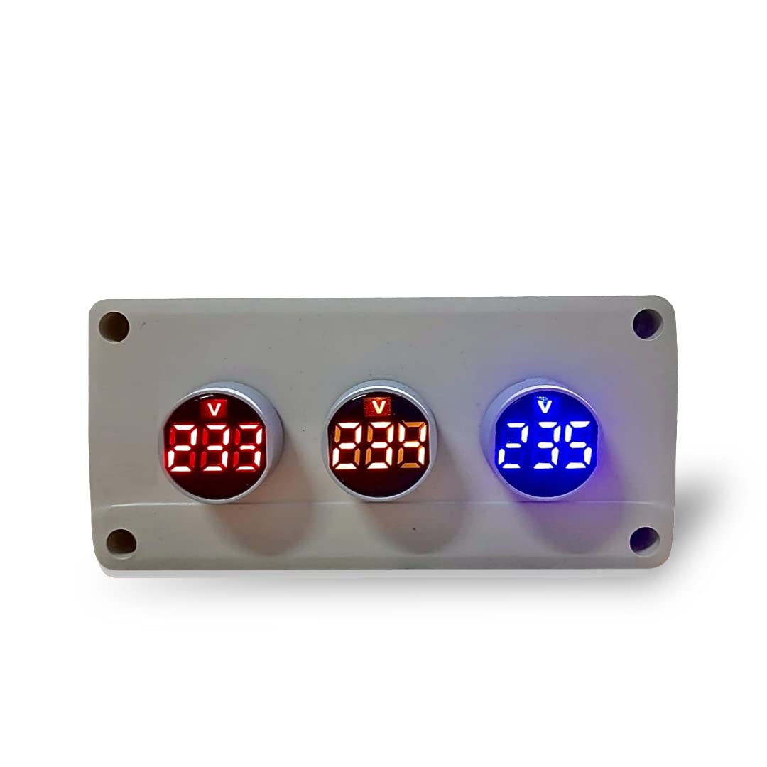 Digital Voltmeter indicator Red Yellow Blue with container box, 500v round shape, 0.1watt (B0B5N5HVZ3) Amazon Price History, Amazon Price Tracker