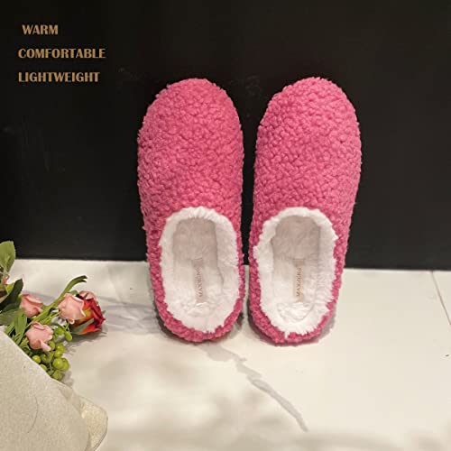 Fuzzy Curly House Slippers for Women With Memory Foam, Winter Cozy Lightweight Washable Ladies Slippers for Indoor Rubber Sole Slip on2