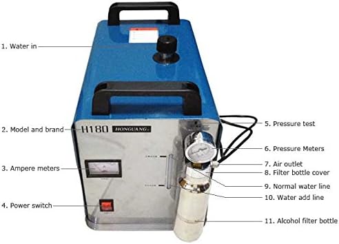 Miniatura 6 de US STOCK 300 W 95L Oxígeno Hidrógeno HHO Gas Flame Generador Soldador Agua Máquina Pulidora Acrílico Pulidor de Llama 110V + 2 Antorchas de Gas