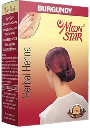 Herbal Henna Hair Colour, Burgundy 10gm (10 pouch)