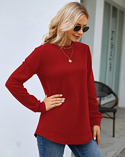 Image of MOLERANI Sweatshirts for Women Casual Long Sleeve Crewneck Shirt Tunic Tops | Pullovers, Soft Lightweight Warm Fabric, Loose Fit, Fall Winter Trendy Clothes, Daily Wear, Workout, Outdoor Outfits