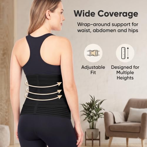 Image of Somaka 3-in-1 Postpartum Belt After Delivery for Women - Post Pregnancy & C-Section Abdominal, Waist & Pelvis Support Belt, Adjustable Belly Wrap for Postpartum Recovery (Black, Free Size)