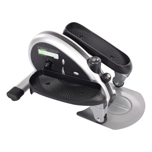 Stamina InMotion E1000 Compact Strider - Seated Elliptical with Smart Workout App - Foot Pedal Exerciser for Home Workout - Up to 250 lbs Weight Capacity - Silver