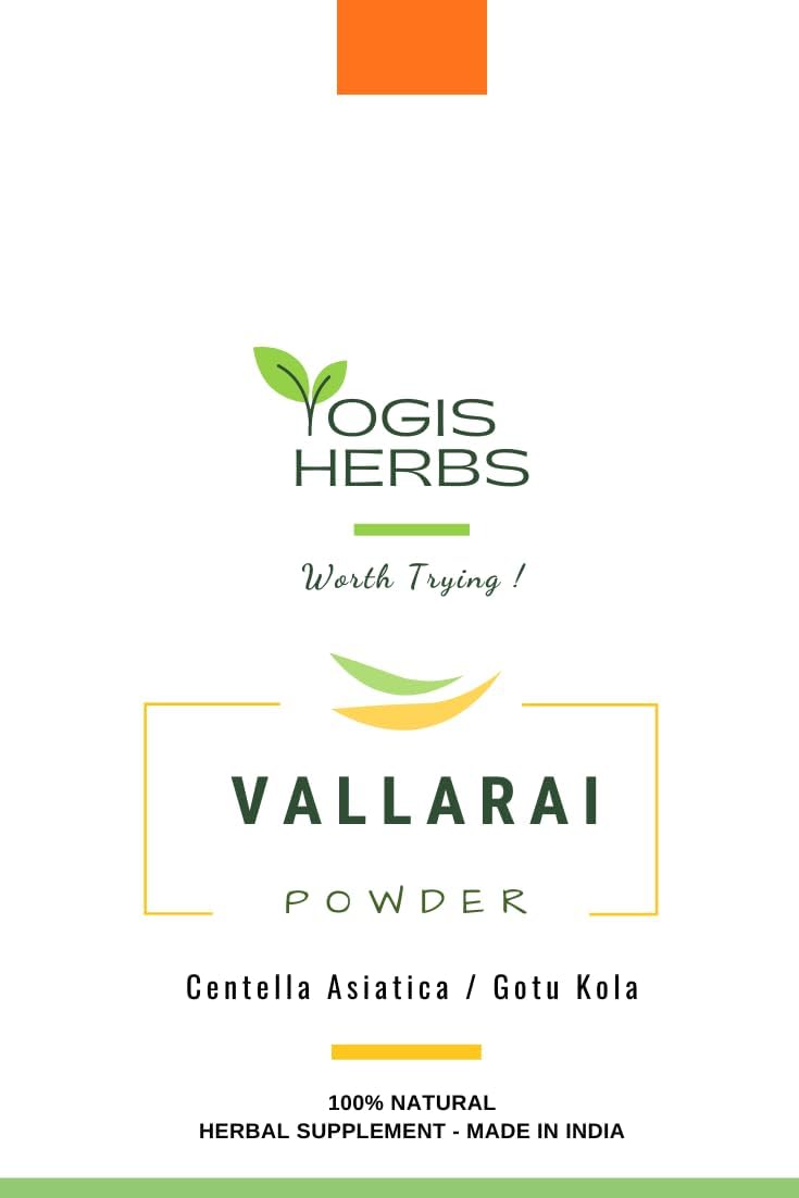 YOGIS HERBS Vallarai Powder (Centella Asiatica/Gotu Kola) 1 Lb - Brain Health Support