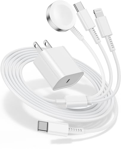 for Apple Watch Charger Fast Charging,3 in 1 Multi Chargers Cable with 20W USB C Charger, iWatch...