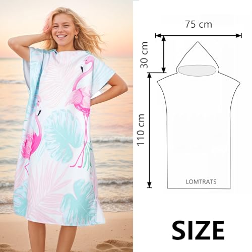 Lomtrats Quick-Drying Surf Poncho, Changing Towel, Bathrobe, Sports Towels For Swimmers,Hoodie For Adults,Swimming,Beach,Surfing,Diving,Bathing（Adult-M） - 2