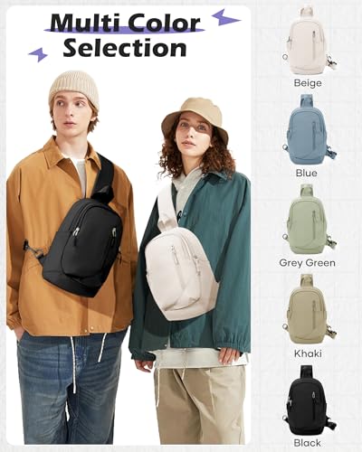 Image of Small Black Sling Crossbody Backpack Shoulder Bag for Men Women