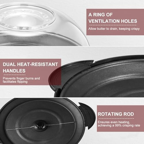 Bild 3 - Cozary Popcornmaschine,5L Popcorn-Maker Groß für Zuhause für Zucker, Öl, Butter, mit Abnehmbarer Heizfläche und Antihaftbeschichtung,Deckel als Servierschale, Leise und Schnelle Popcorn Maschine