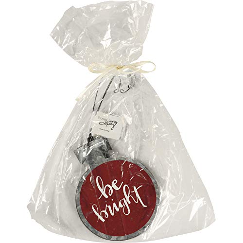 Primitives-by-Kathy-110078-Be-Merry-Be-Bright-Be-Jolly-Ornament-375-inch-Height-Set-of-3-Metal-Wire-Mica Primitives by Kathy 110078 Be Merry Be Bright Be Jolly Ornament 375 inch Height Set of 3 Metal Wire Mica