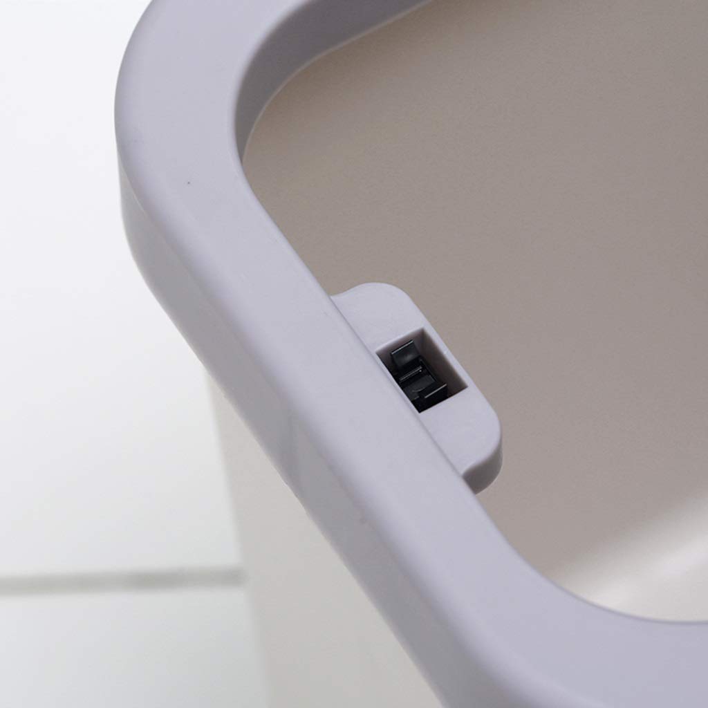 Portable Push-Type Plastic Trash Can 6L with Lid Press Ring Sealed Waste Paper Basket Suitable for Narrow Space Home Kitchen Can Recycler (Size : Two Packs) (Two Packs)