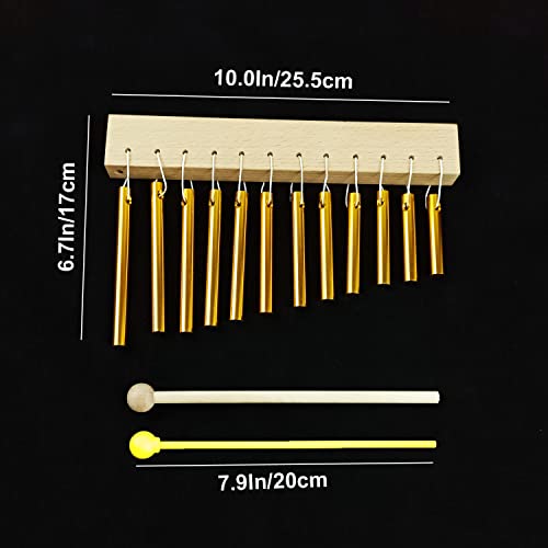 Loonelo 12-Tone Top Bar Chime,Wind Chime Instrument Percussion For For Music Classroom,Meditation,Yoga With Mounting Stand And 2 Sticks #TOP3