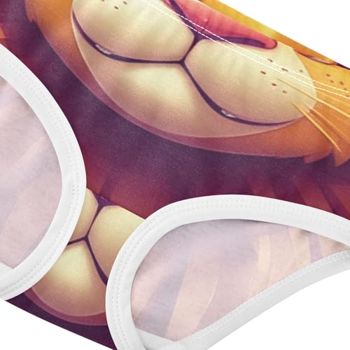 Cute Painting Lion Brown Mane Girl Panties Cute Girls Underwear Toddler Cotton Florals Kids Briefs Undies 2t4