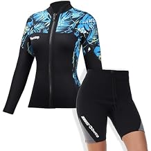 Owntop Womens Wetsuit Top & Wetsuit Pants, 2MM Neoprene Keep Warm for Swimming Diving Surfing Top XXL, Shorts XXL