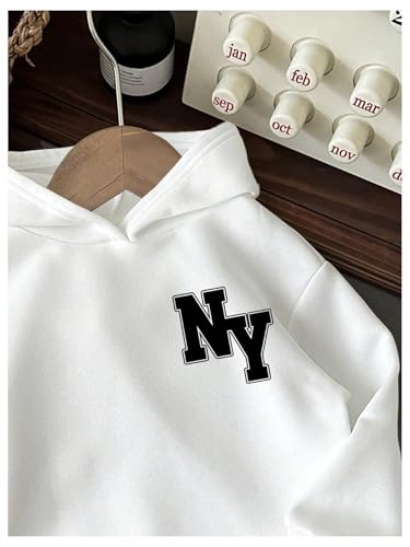 Floerns Boy's Letter Print Drop Shoulder Hoodie Long Sleeve Casual Hooded Sweatshirt3