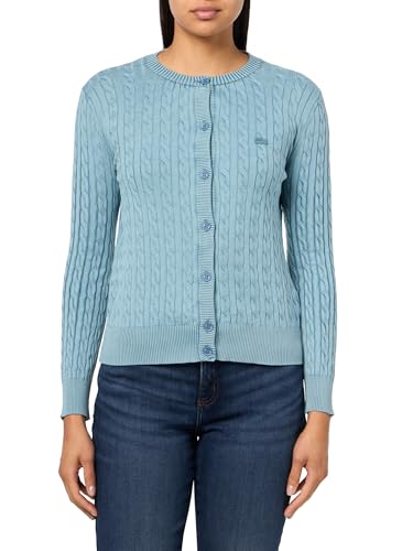 Lacoste Women's Washed Effect Cable Knit Cardigan