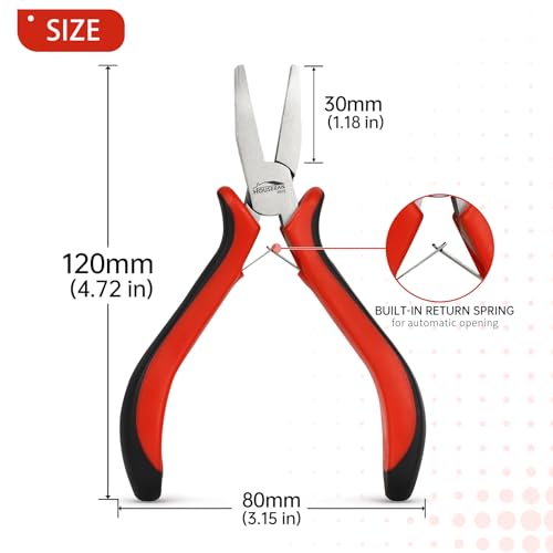 Image of 5-Piece 5 inchFlat Nose Pliers, Small Smooth Jaw Duck Bill Pliers Tool