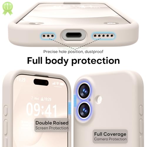 Image of LOVE 3000 Designed for iPhone 17 Case, Premium Silicone [Compatible with Magsafe][Soft Anti-Scratch Microfiber Lining] Shockproof Protective Phone Case for Men Women 6.3 inch, Stone
