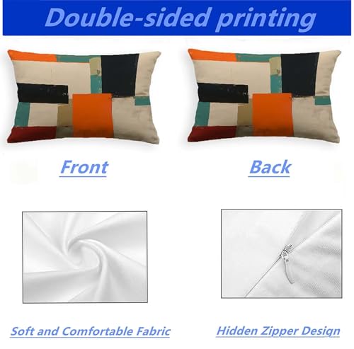 Taie d'oreiller 40x80 velours lot de 2 housse de coussin moderne rectangulaire O-411LQ