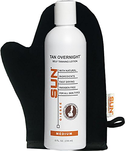 Sun Laboratories Self Tanning Lotion, Self Tanner (Medium, 8 oz) with Tanning Mitt