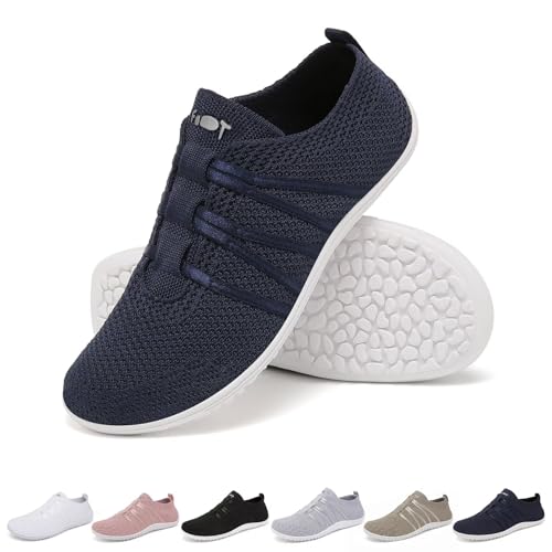 Merdoo Knit Barefoot Shoes, Slip-On Minimalist Shoes, Breathable Fitness Shoes, Lightweight Trail Running Barefoot Shoes with Zero-Drop Sole, Non-Slip Walking Shoes, Barefoot Trainers, Unisex, EU
