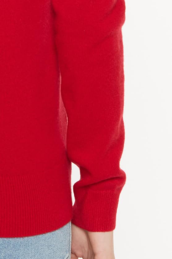 Image of JENNIE LIU Women's 100% Pure Cashmere Long Sleeve Pullover V Neck Sweater