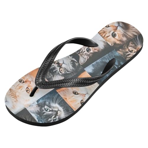 Cats Photo Women's Flip Flop Sandal Casual Summer Sandals, Mens Flip Flops for Beach Outdoor XS2