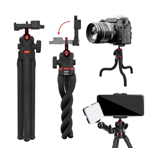 Amazon Basics Flexible Tripod with Hidden Phone Holder & Cold Sho...