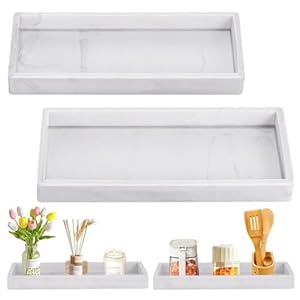 Huiguli 2 Stück Rechteckig Kosmetiktabletts Silikon Weiß