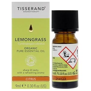Tisserand Aromatherapy,Lemongrass – Organic Essential Oil,Massage Oil, Aromatherapy Oil, Skin Oil, Oil For Diffuser,100{b13794532221bd7716b1630afd9d7d94fcba1925a8b0df34bdffa89758f7d763} Natural Pure Essential Oils,0.32 Ounce