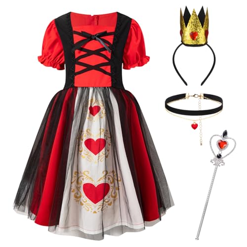 Disfraz infantil princesa corazón rojo para niñas miniatura 1