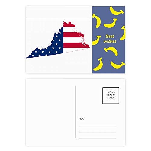 Carte postale Virginia drapeau banane pour partager vos émotions des USA