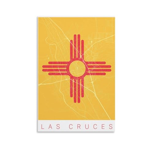 XYSWDD Las Cruces New Mexico Map Art Poster for Room Aesthetics Canvas Wall Art Poster And Print 08x12inch(20x30cm)