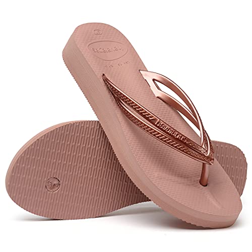 Chinelo Wedges, Havaianas, Feminino, Rosa Crocus, 38