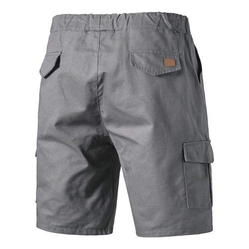 Bermuda cargo de algodón para hombre con cordón y bolsillos miniatura 3