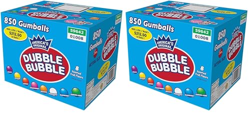 Image of GUMBALLS - 1 inch DUBBLE BUBBLE CONCORD ASSORTED 850 COUNT Comes w /FREE display for vending machine (Pack of 2)