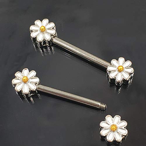 Jacky's. 1 Paar 1.6 * 16mm Punk Daisy Nippel Barbell Spirale Piercing Sticks Damen Body Schmuck Cover