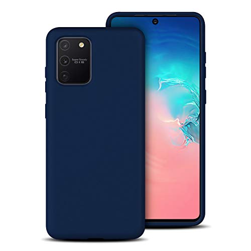 Olixar Case for Samsung Galaxy S10 Lite, Silicone, Soft Touch - Gel Rubber Full Body Protection Shockproof Cover - Smooth Thin Protective Raised Lip - Wireless Charging Compatible - Midnight Blue