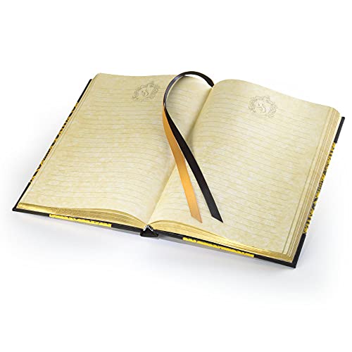 Carnet de notes Harry Potter Poufsouffle de 25cm avec pages lignées et blason en relief