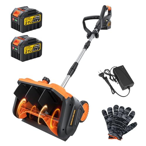 Cordless Snow Shovel, 3500W Battery Snow Blower with Dual 6.0Ah