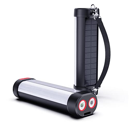 ZOVCAL Lampada da campeggio a LED solare, magnetica, ricaricabile, 6000 mAh, due luci a LED, lanterne elettriche per esterni, IP66, impermeabile/resistente alle cadute, attrezzatura di emergenza