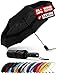 Guarda-chuva Repel Umbrella pequeno, portátil, compacto, leve e automático, Preto, Clássico