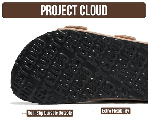 Image of Project Cloud 100% Genuine Leather Footbed Sandals for Women 2026 Comfortable Beach Essentials Womens Sandals Memory Foam Vacation Essentials Slides for Women Footwear (Santorini)