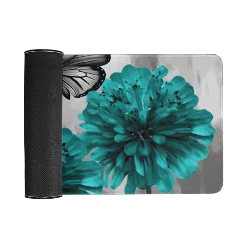 Tapis de souris de jeu base antidérapante et surface imperméable grand format gris sarcelle