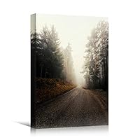 Canvas Wall Art Green Forest Dramatic Forest Landscape Living Room Multicolor Photography Rustic - 12x18 inches
