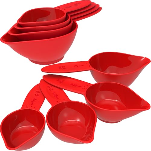 MAUJOY Braille Kitchen Measuring Cups (4-Piece) - Dual-Use for Braille Users & Sighted Individuals | Perfect for Baking, Cooking, Home & Science + Pet Food Measuring