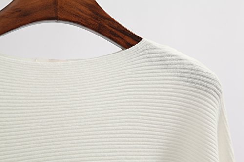 Image of EDSTAR Women Dolman Batwing Sleeves Knitted Sweaters Winter Boat Neck Pullovers Tops